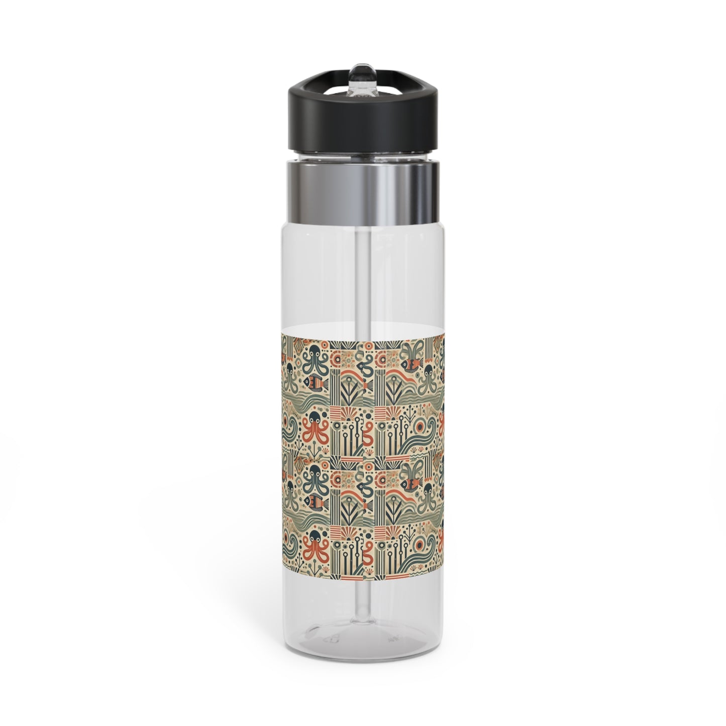 Tropical 20oz Tritan Sport Water Bottle -  Leakproof, Lightweight, BPA-Free / Mid-Century Octopus