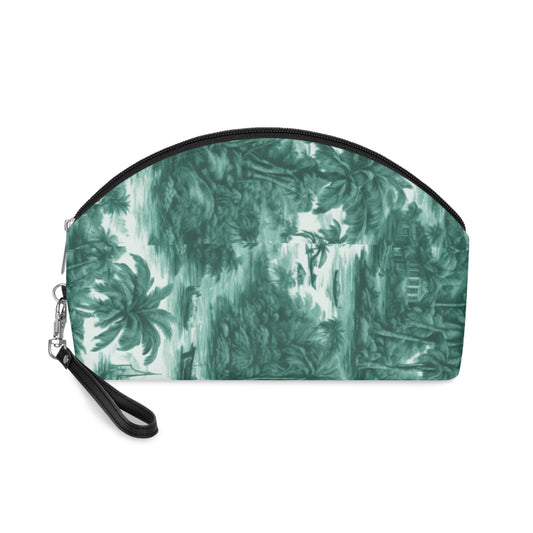 Makeup Bag - Tropical Toile #1, MACRO evergreen