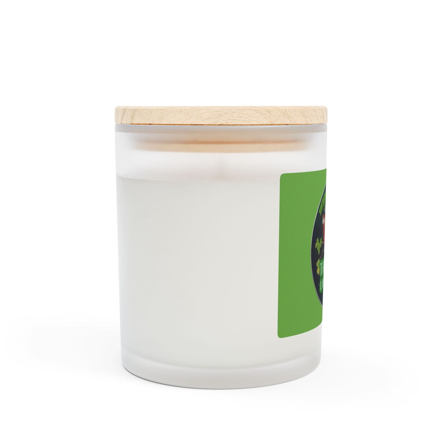 Frosted Glass Candle, 11oz - Two Brazilian Parrots, Green