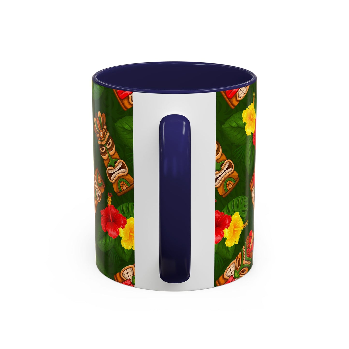 Accent Coffee Mug (11, 15oz), 8 Colors - Tiki Hibiscus Garden