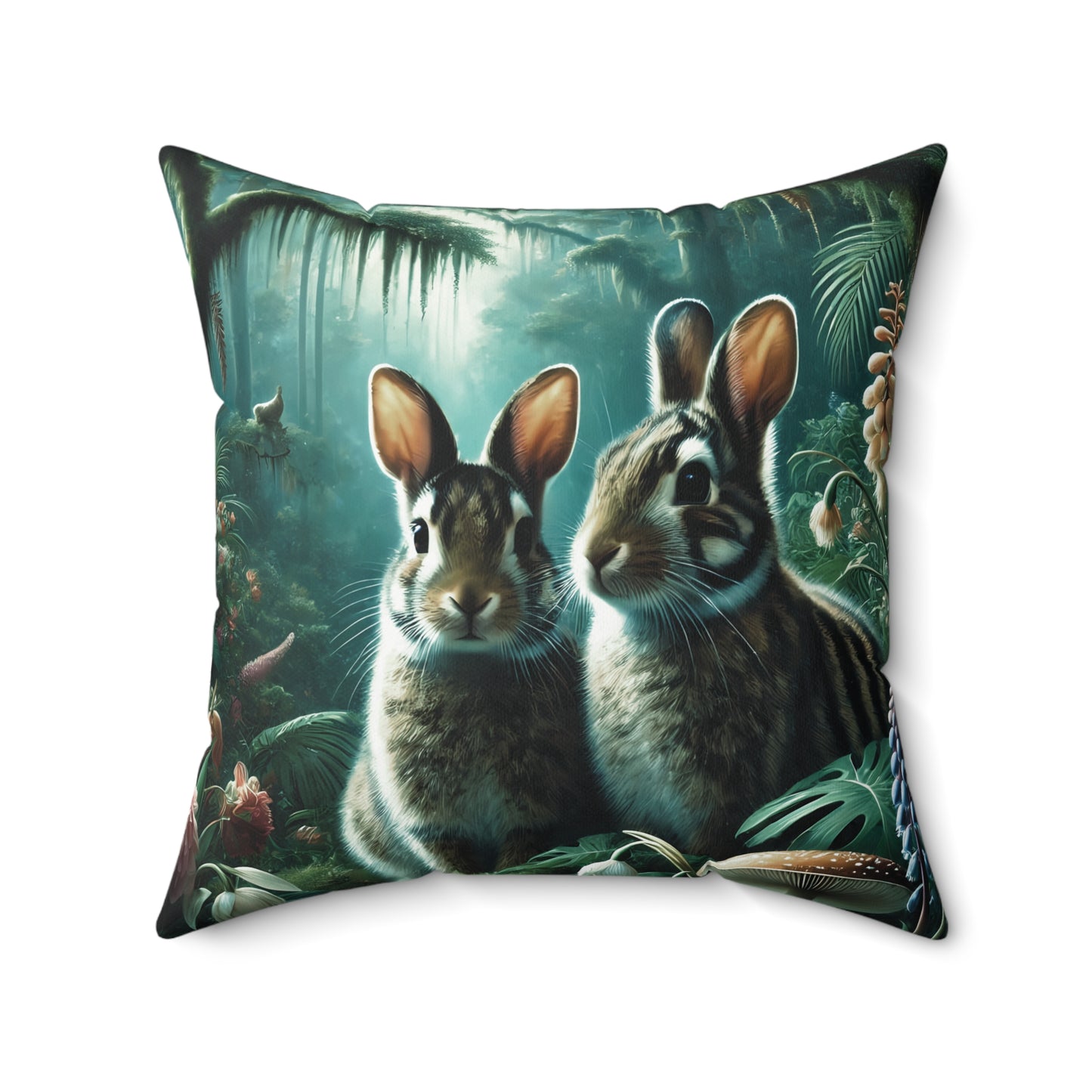 Decorative Pillow - Accent Cushion, 4 Sizes /Tropical Sumatran Rabbits/Tundra