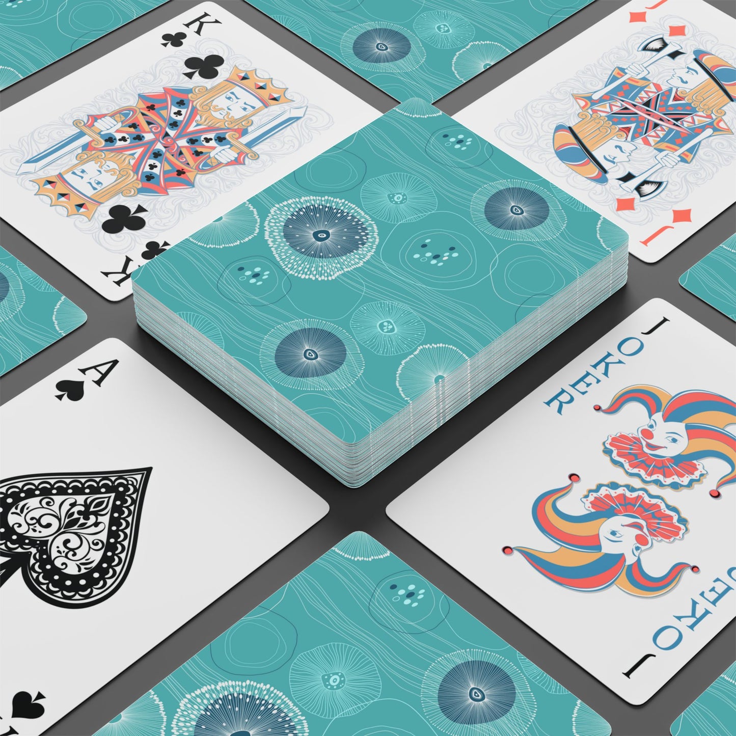 Poker Playing Cards -  Plankton Drift Teal