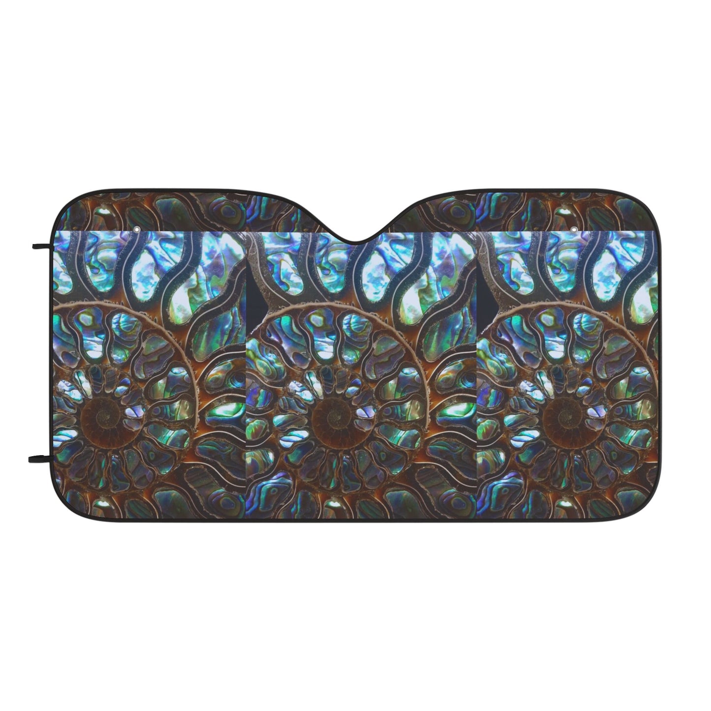 Tropical Car Sun Shades / Fossil Ammonite & Abalone Shells