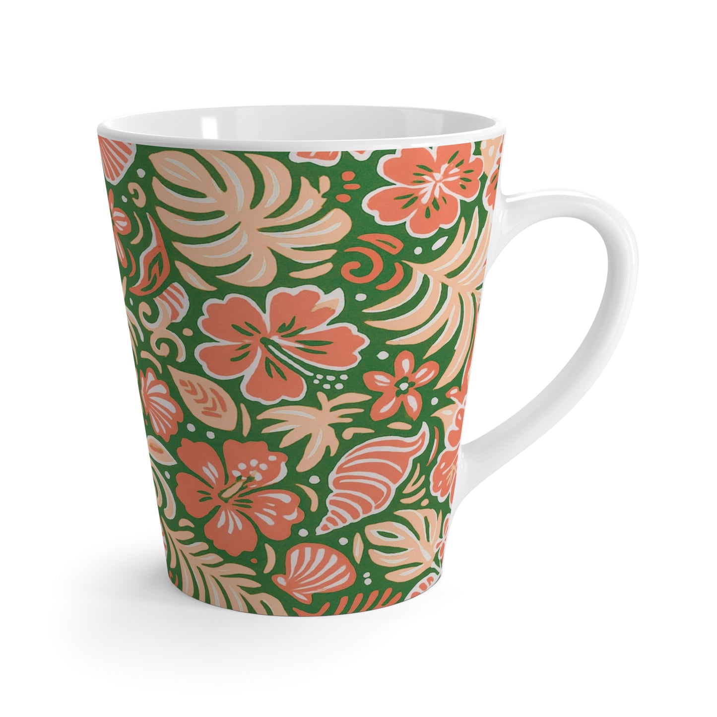 Latte White Mug - Beach Dreams, Green