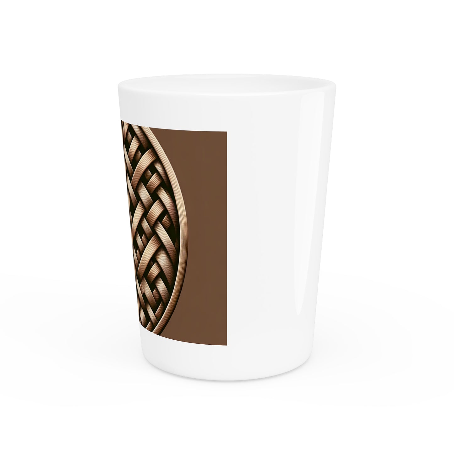 Shot Glass - Brown Wicker Button