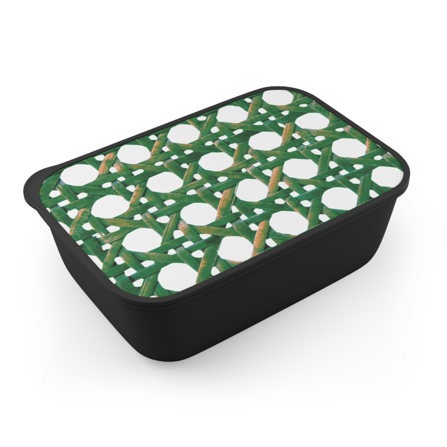 Bento Box with Utensils - Beach Chair Wicker, Green