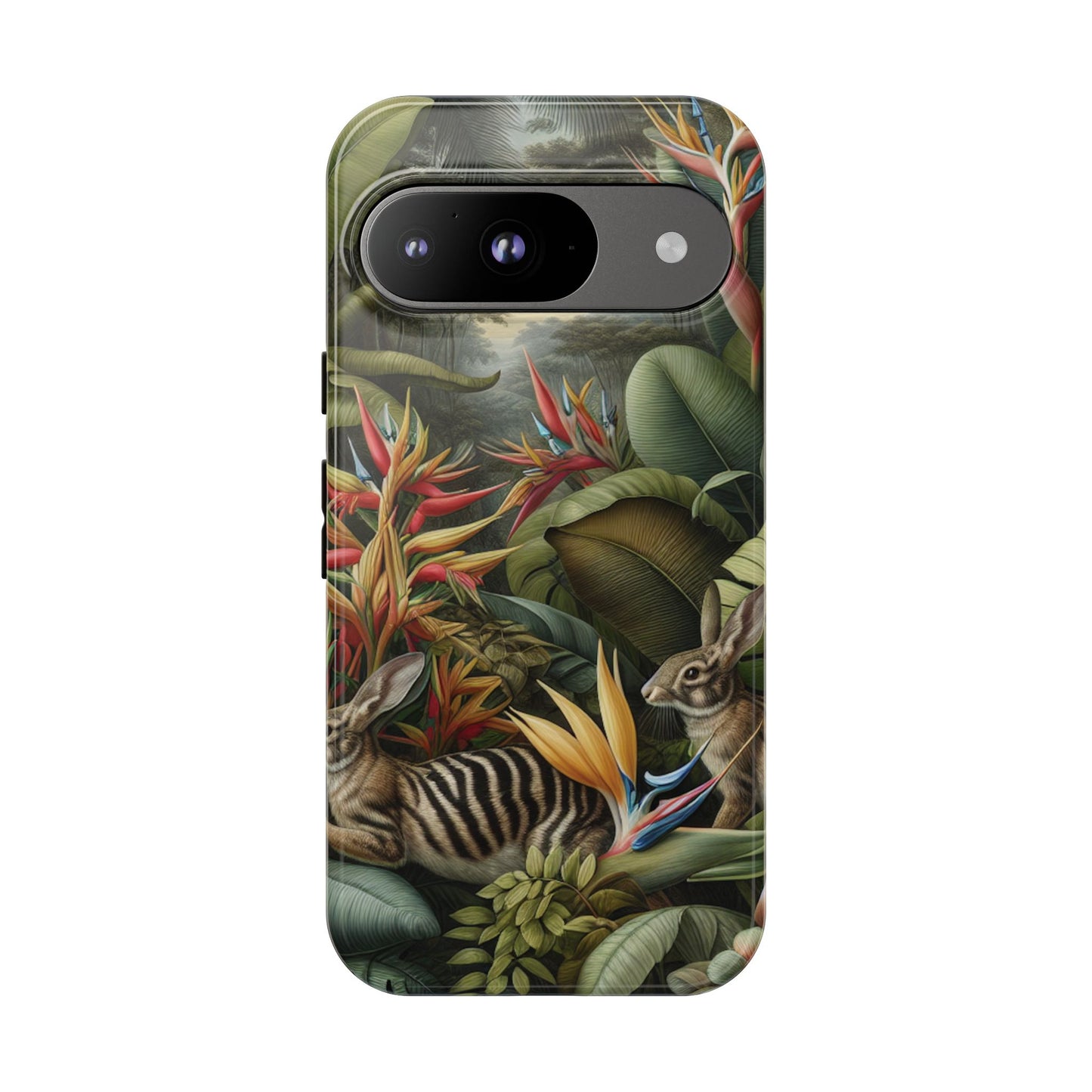 Rainforest Rabbit Outing Phone Case - Tough Cases with Summer Vibe