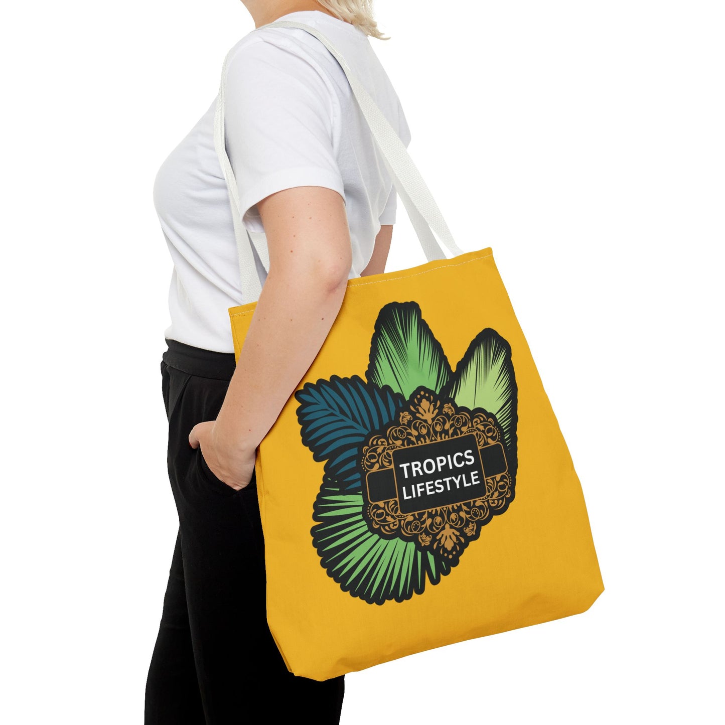 Elegant Tropics Lifestyle Logo Tote Bag - 3 Sizes, Yellow