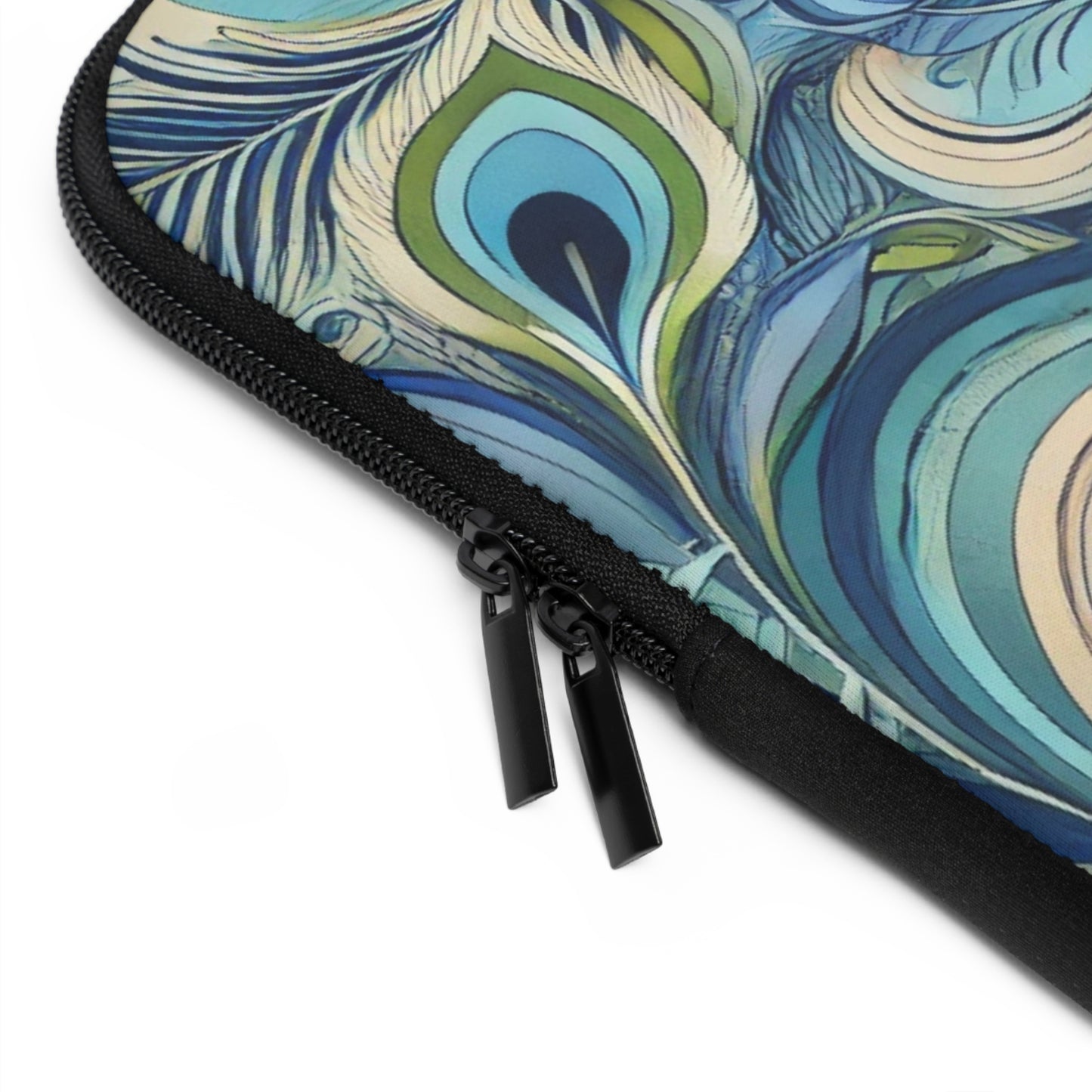 Tropical Laptop Sleeve, 5 Sizes - Perfect for Beach Lovers & Students / Feather Currents Blue