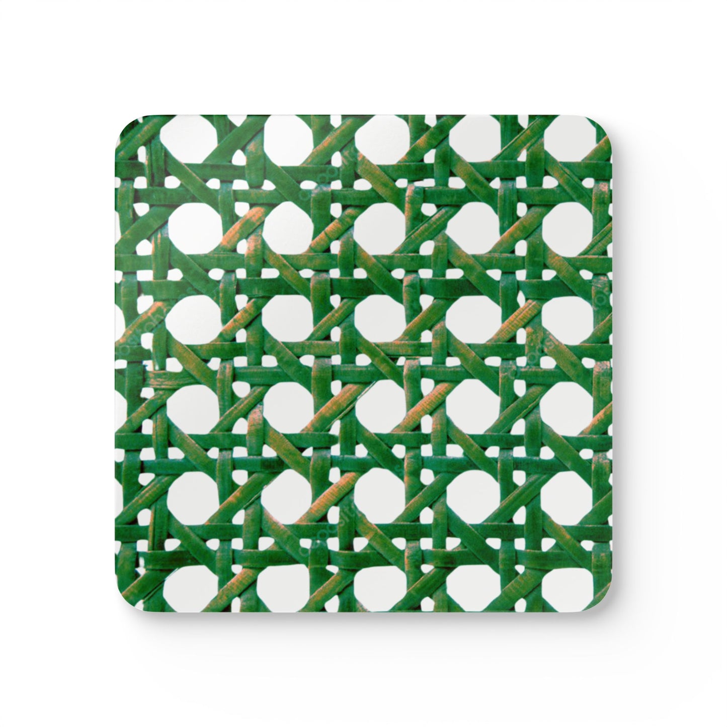 Coaster Set -  Green Beach Chair Wicker