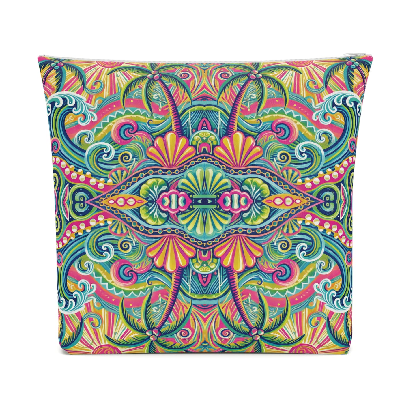 Tropical Cotton Cosmetic Bag, Makeup Pouch, 5 Sizes / Kaleido Bay