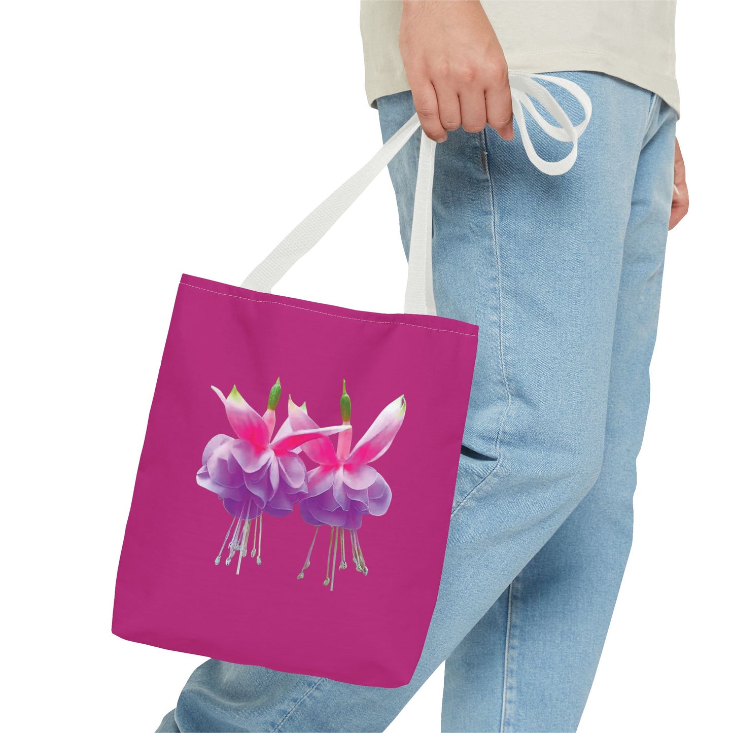 Tropical Real Two Fuchsias/Pink Tote Bag - 3 Sizes