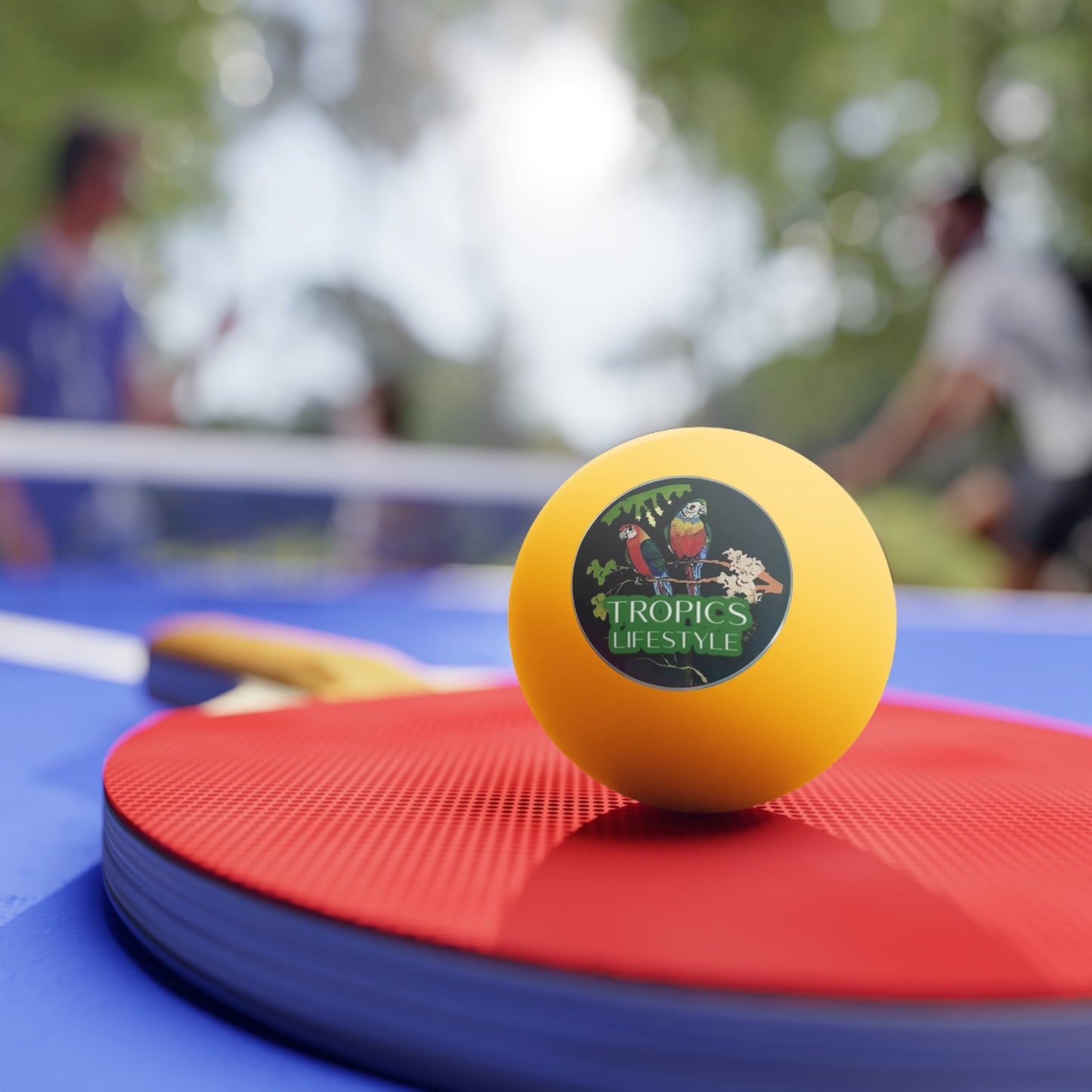 Tropical Paradise Ping Pong Balls - 6 Pack with Mid-Century Octopus/Orange
