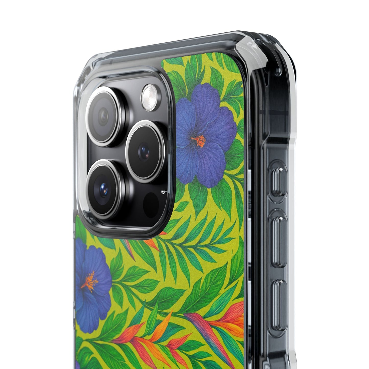 Midnight Flower Lime Magnetic Clear Phone Case, Many Models