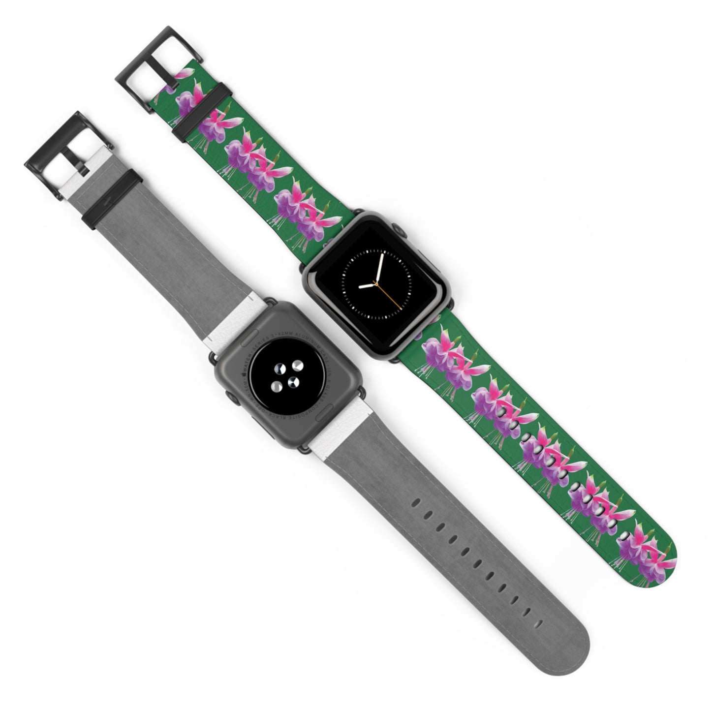 Apple Watch Band - Two Fuchsias, dark green