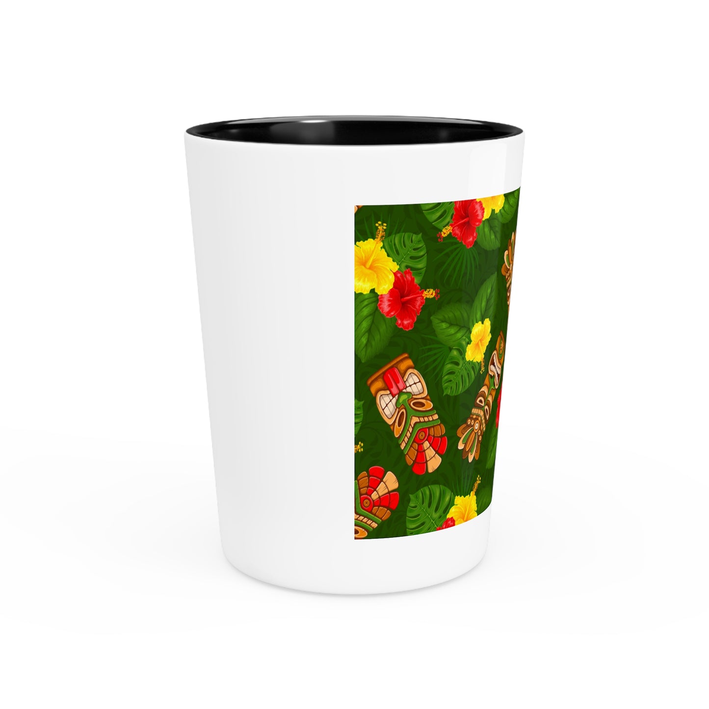 Ceramic Shot Glass - Tiki Hibiscus Garden