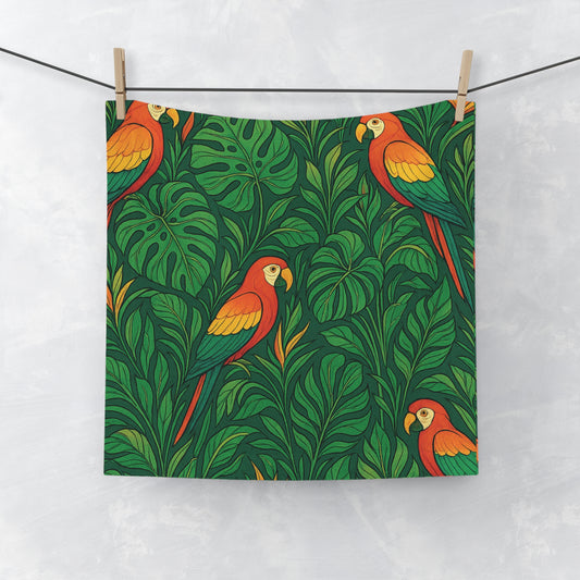 Face Towel - Parrot Family