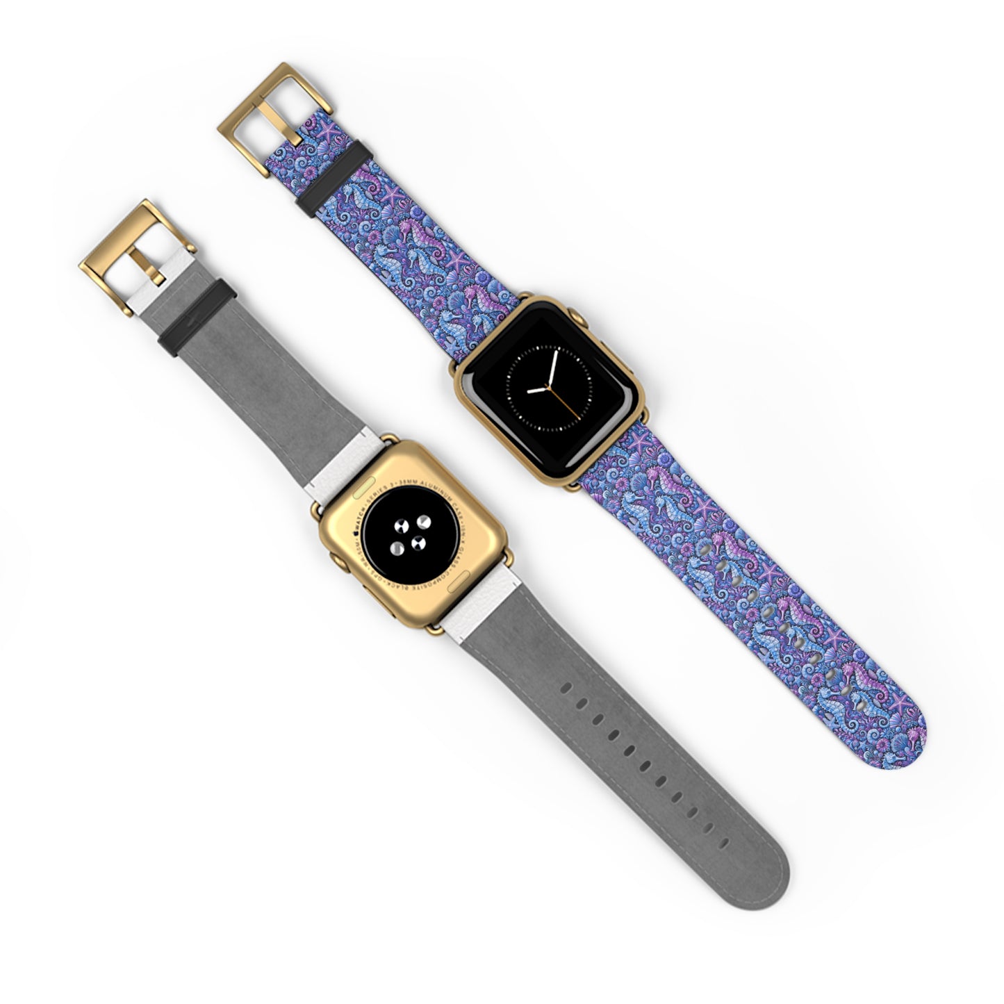 Apple Watch Band - Tropical Seahorse Trio, Blue