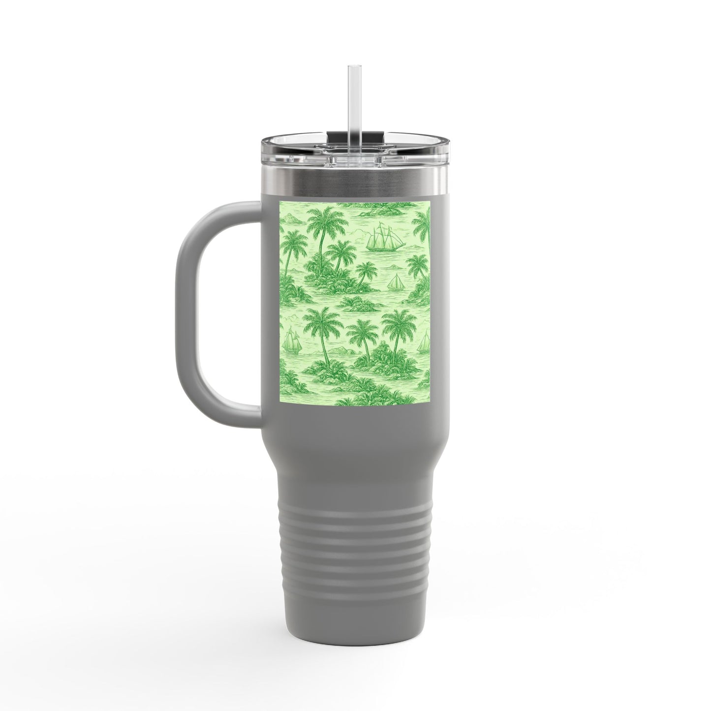 Insulated Travel Mug, 40oz / Faraway Toile/Green - Perfect for Outdoor Adventures