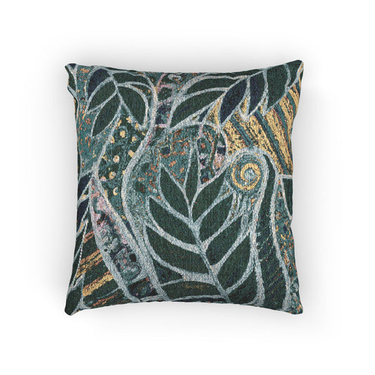 Woven Pillow, 17"W x 18"L - Amazon Whimsy, Green