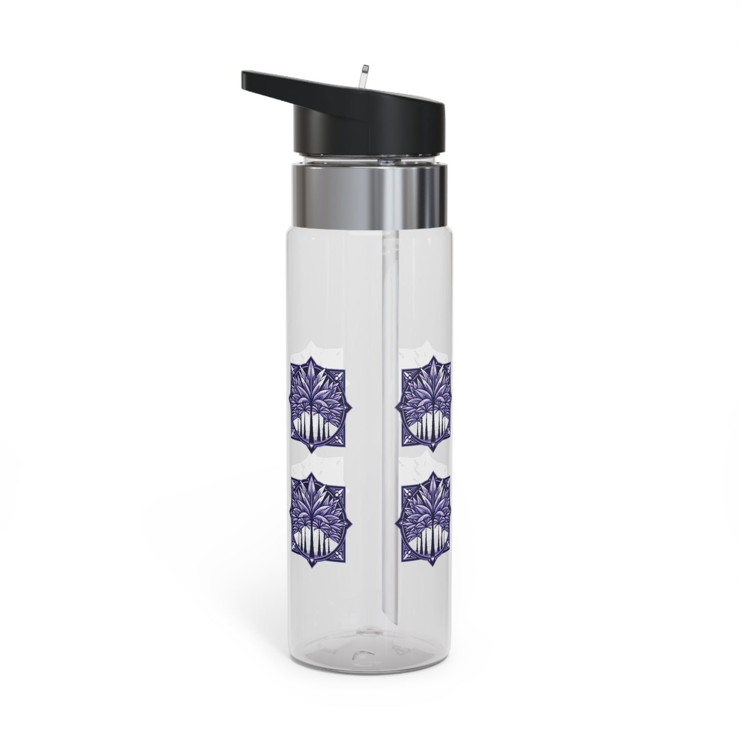 Tropical 20oz Tritan Sport Water Bottle -  Leakproof, Lightweight, BPA-Free / Deco Palms Purple