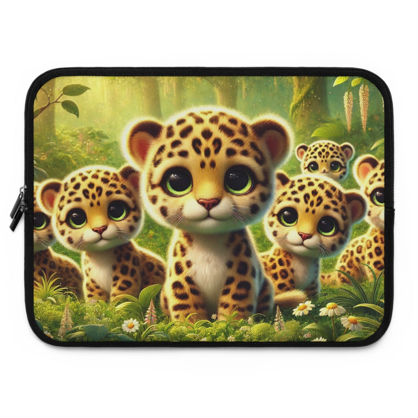 Tropical Laptop Sleeve, 5 Sizes - Perfect for Rainforest Lovers & Students / Baby Jaguars