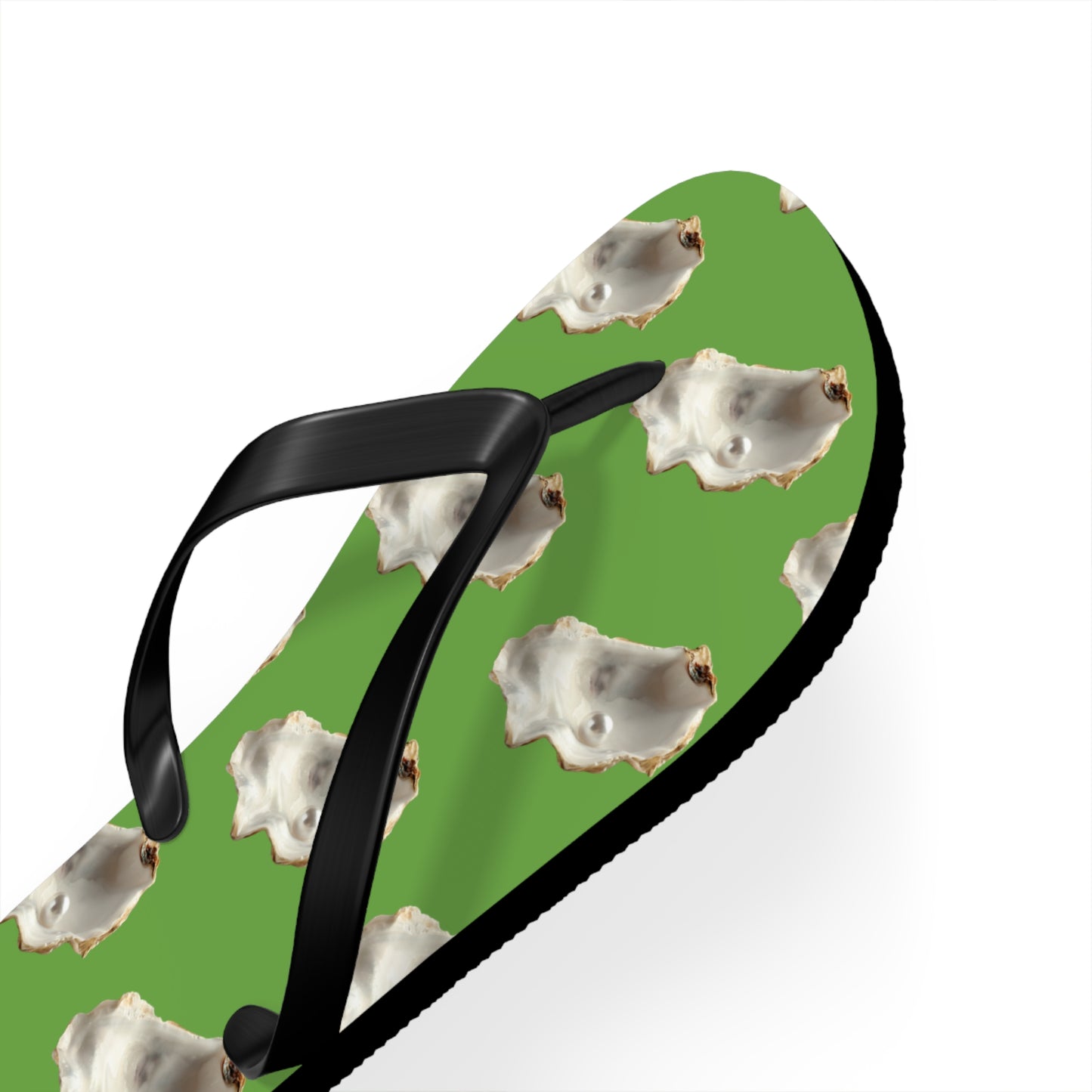 Flip Flops - White Pearl Oyster, green