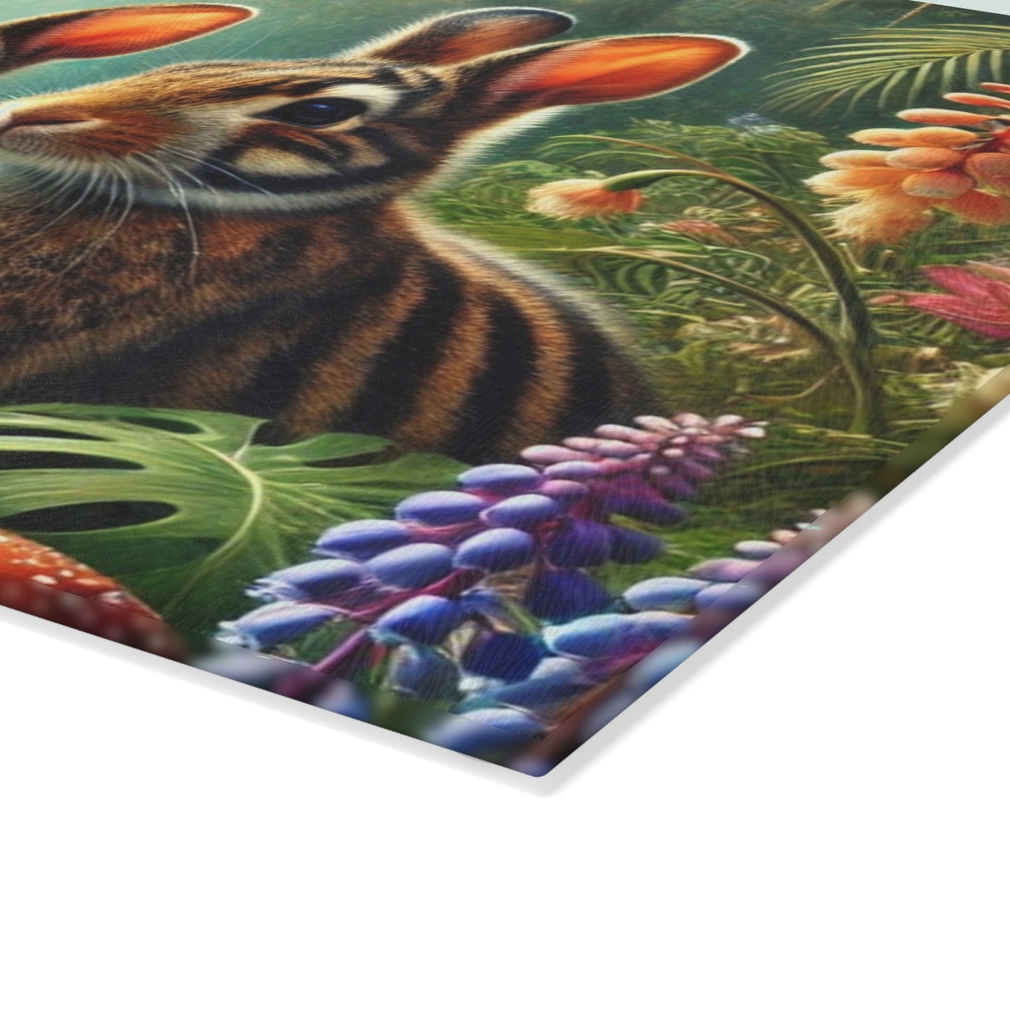 Glass Cutting Board, 2 sizes - Tropical Sumatran Rabbits