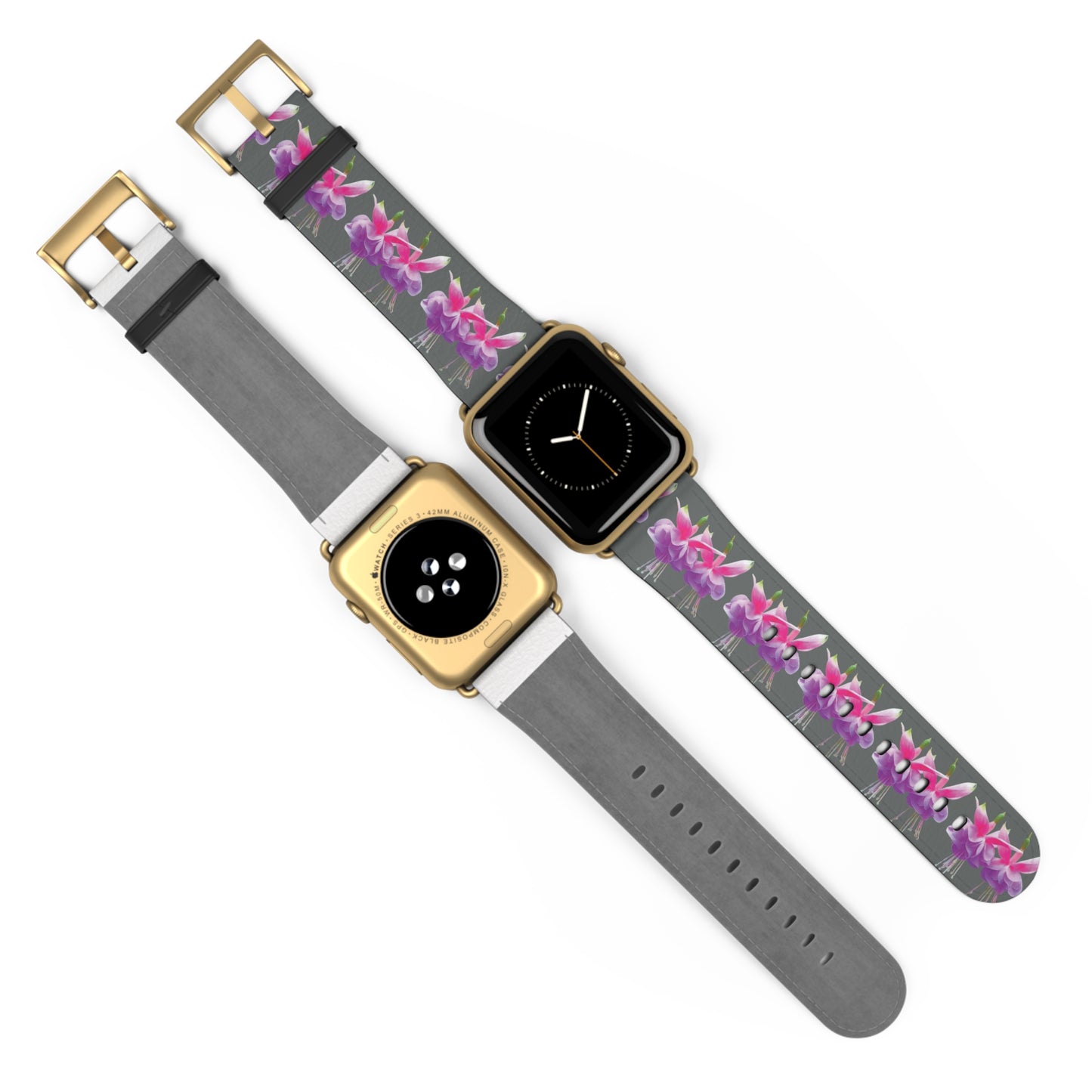 Apple Watch Band - Two Fuchsias, dark grey