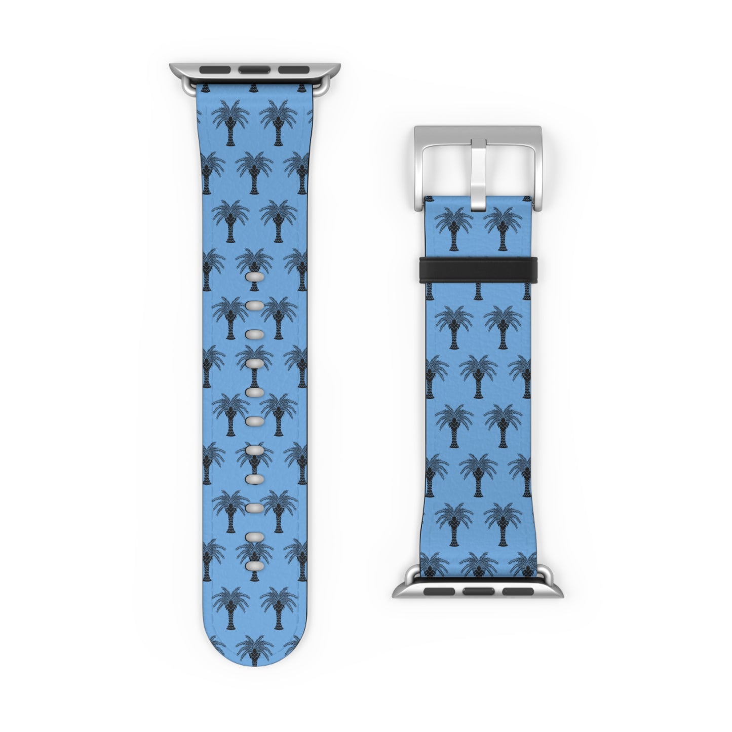 Watch Band - Art Deco Palm, Repeat Lt. Blue