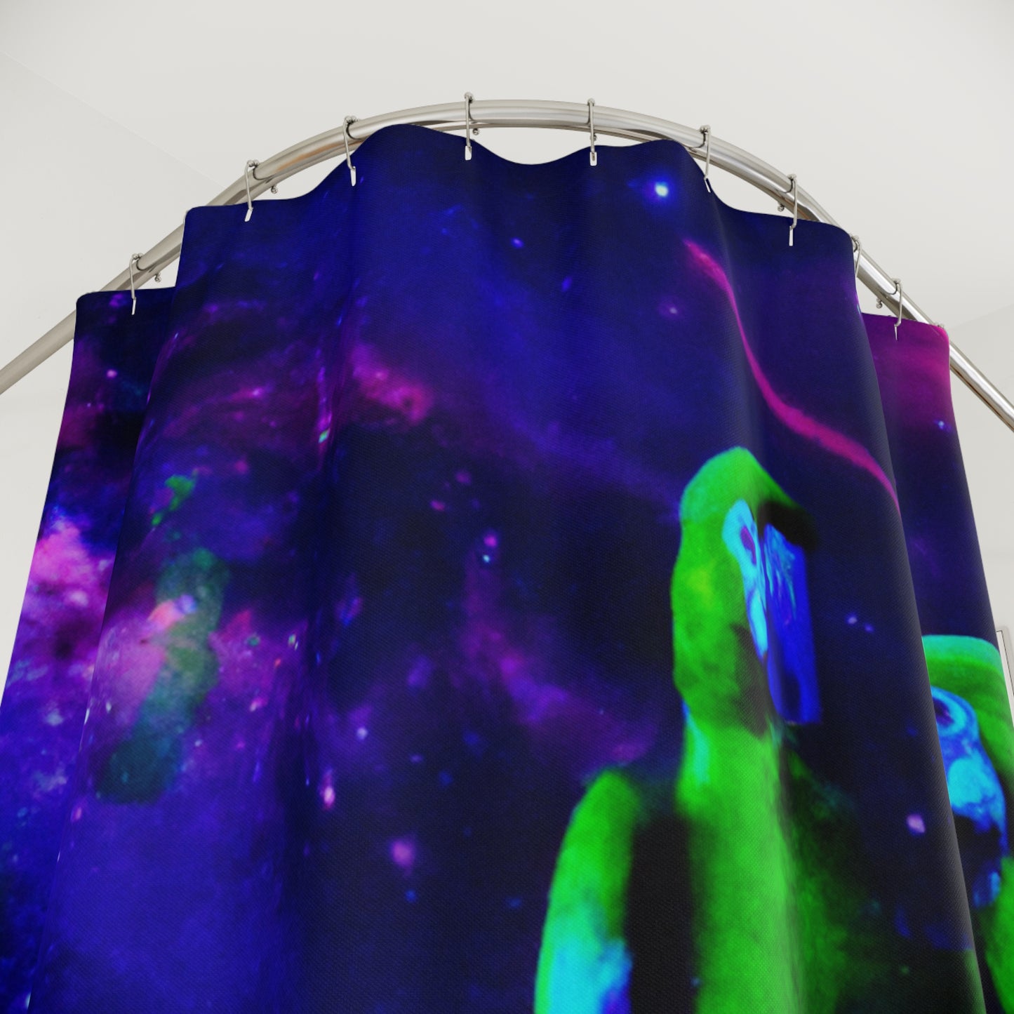 Tropical Shower Curtain - Rainforest Bathroom Decor / Galactic Parrot