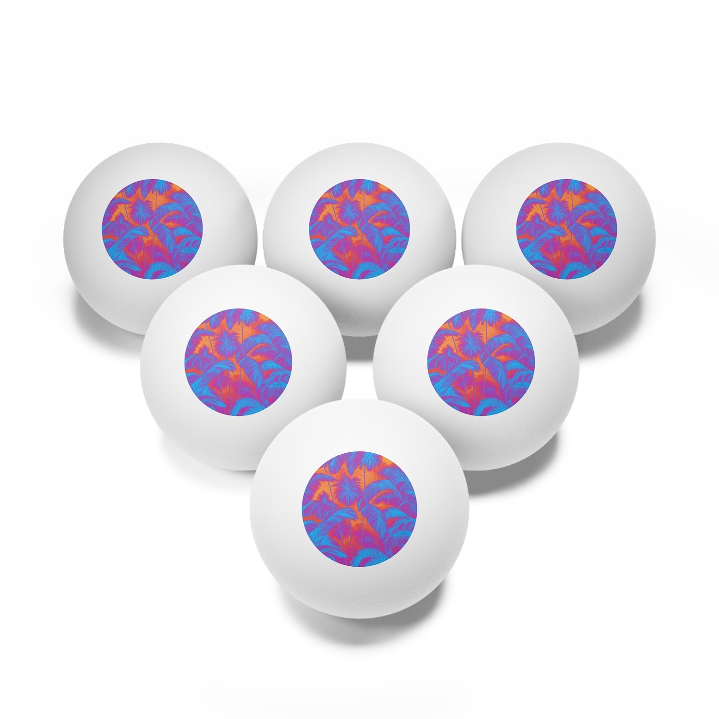 Tropical Paradise Ping Pong Balls - 6 Pack with Palm Serenity, Heatwave