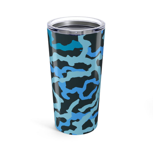 20oz Tropical Glossy Tumbler - Coral Threads/Blue