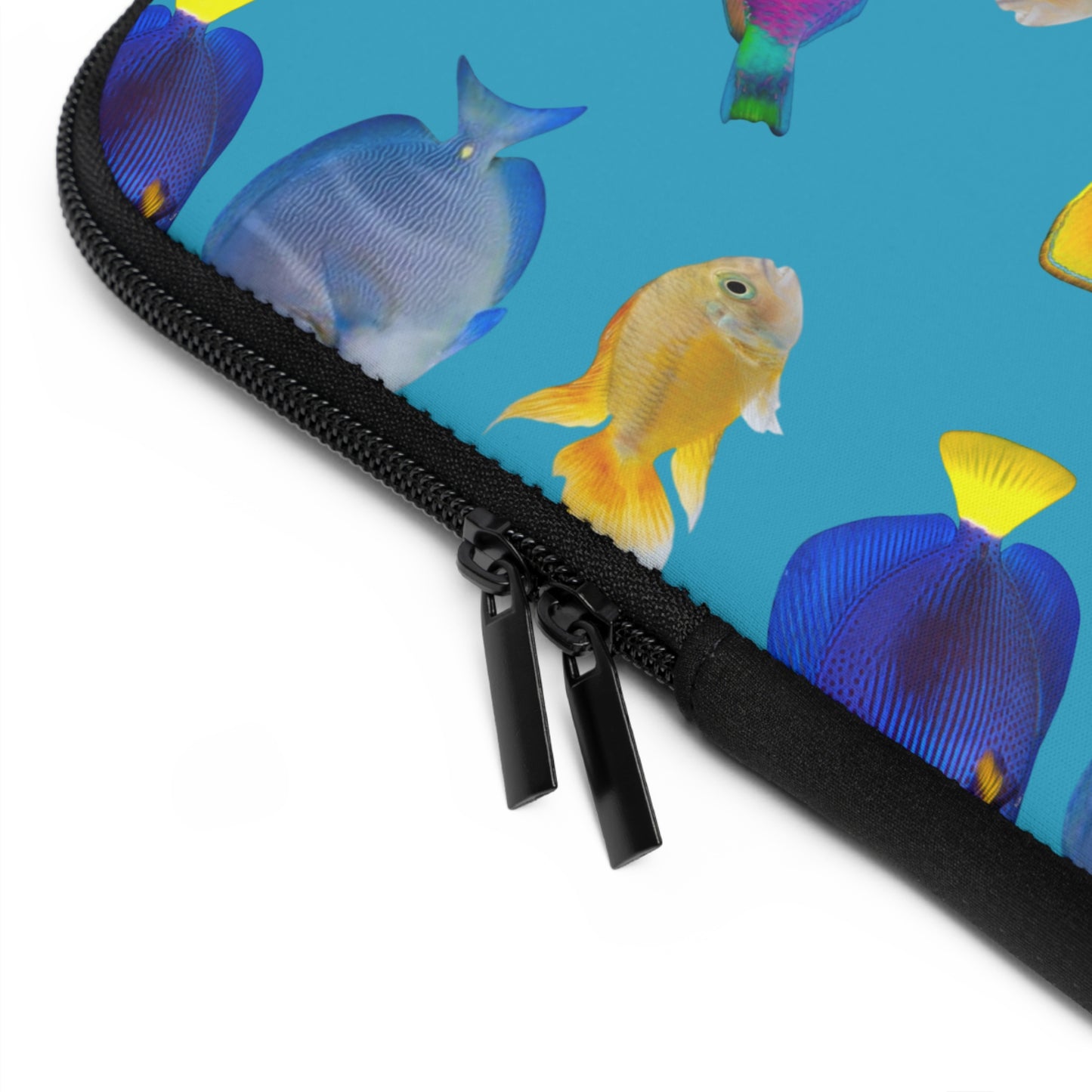 Tropical Laptop Sleeve, 5 Sizes - Perfect for Ocean Lovers & Students / School of Fish, Turquoise