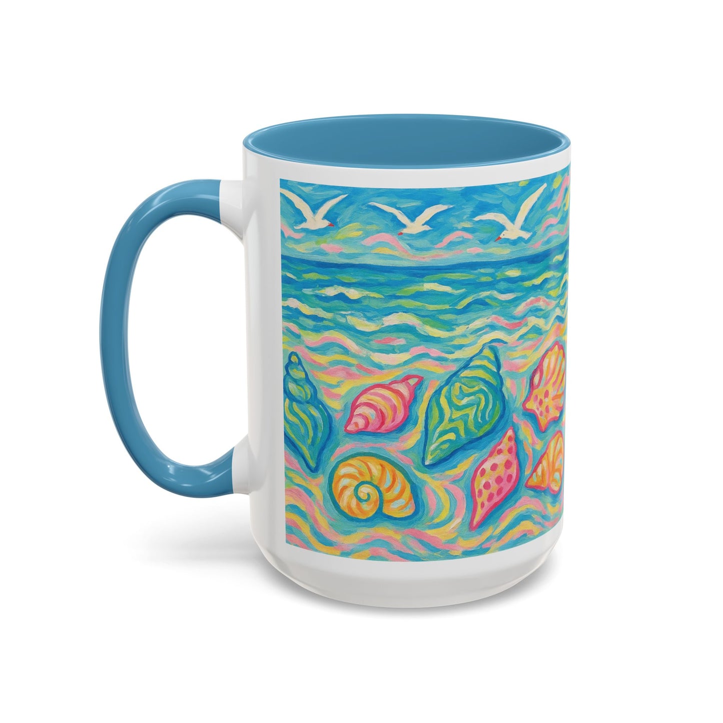 Accent Coffee Mug (11, 15oz), 8 Colors - Glow Seashells