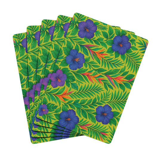 Poker Playing Cards - Midnight Flower Lime