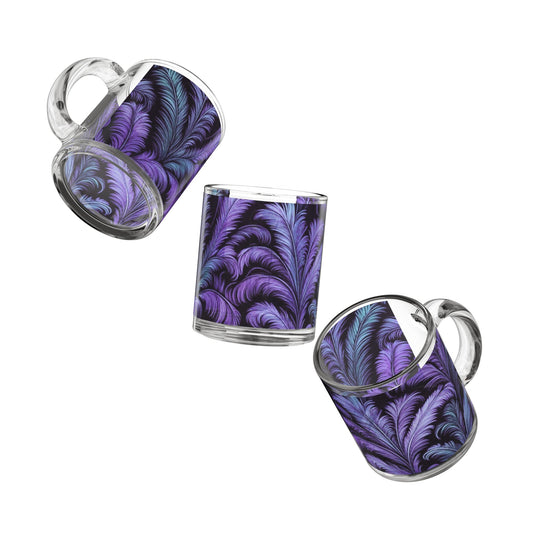 Tropical Glass Mug - 10oz Coffee Cup / Rocco Purple