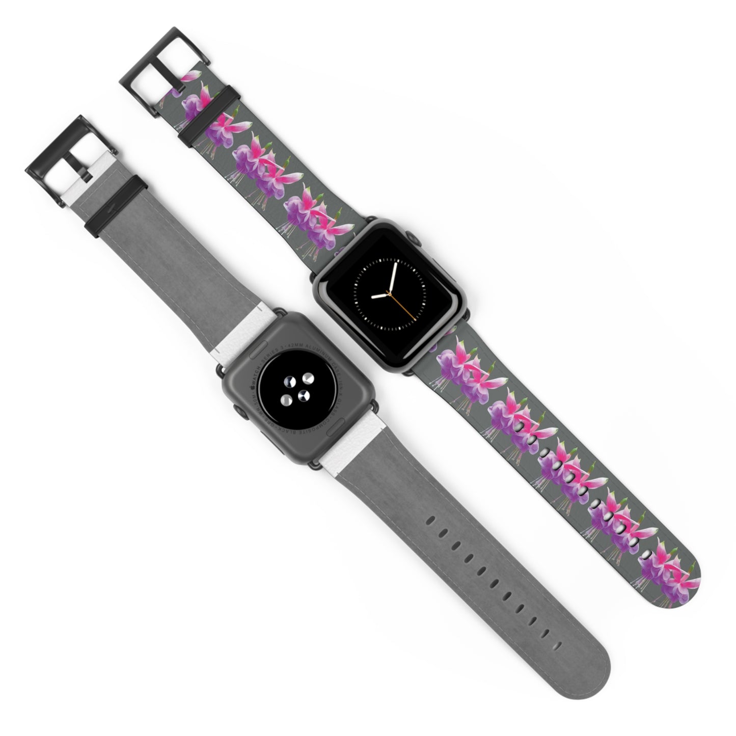 Apple Watch Band - Two Fuchsias, dark grey