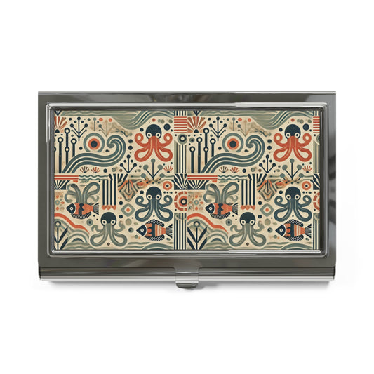 Business Card Holder/Case - Mid-Century Octopus