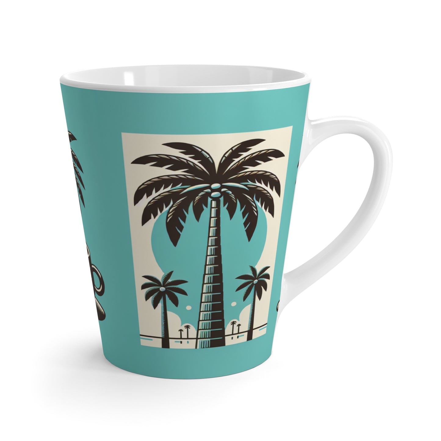 Latte White Mug - Palms and Coffee