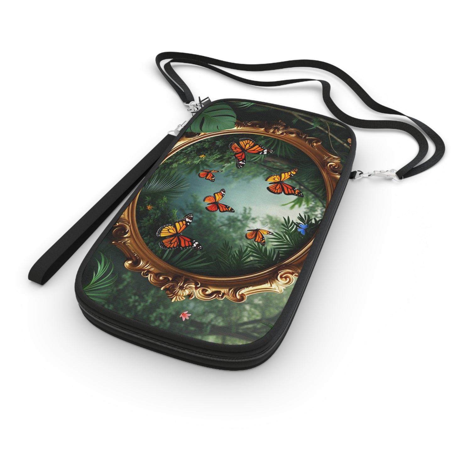 Passport Wallet – Perfect for Travelers & Adventurers / Framed Monarch Gathering