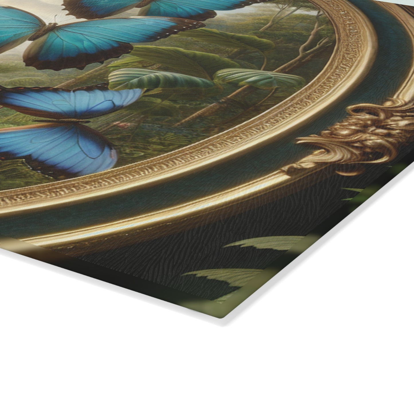 Glass Cutting Board, 2 sizes - Framed Morpho Gathering
