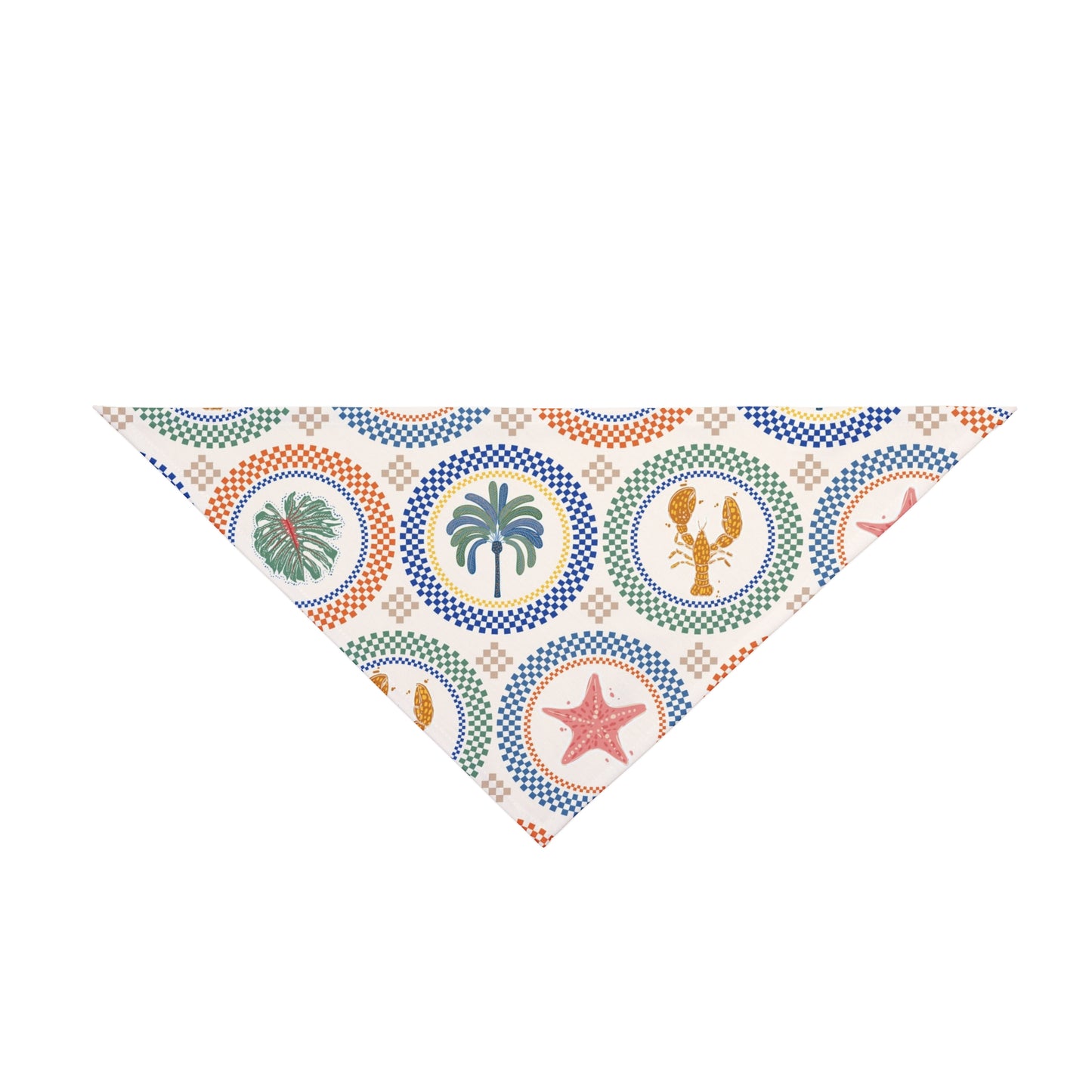 Mosaic Tropi Life Pet Bandana, 2 Sizes - Stylish accessory for dogs & cats