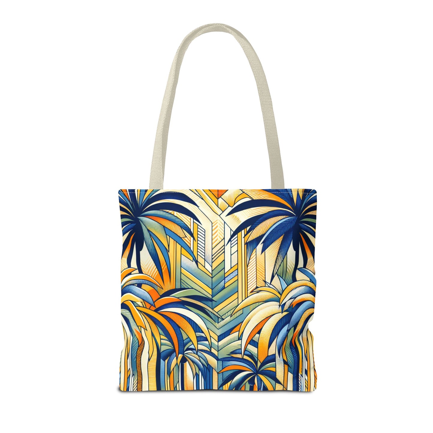 Stylized Palms Blue Tote Bag - 3 Sizes