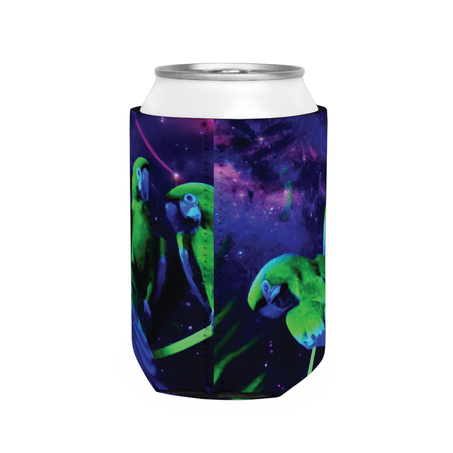Galactic Parrots Can Cooler Sleeve - Perfect for Outdoor Picnics