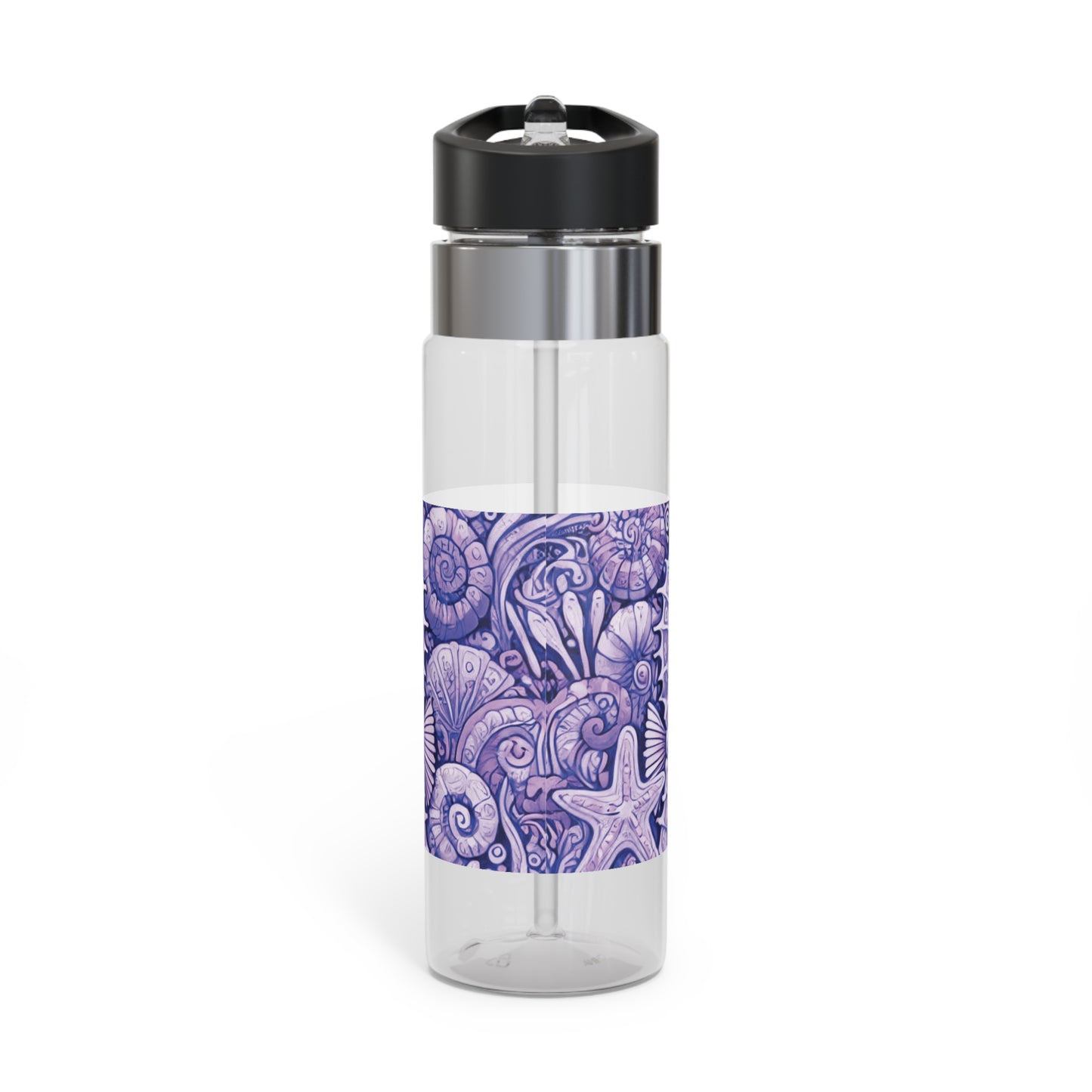 Tropical 20oz Tritan Sport Water Bottle -  Leakproof, Lightweight, BPA-Free / Seahorse Trio, Amethyst Macro