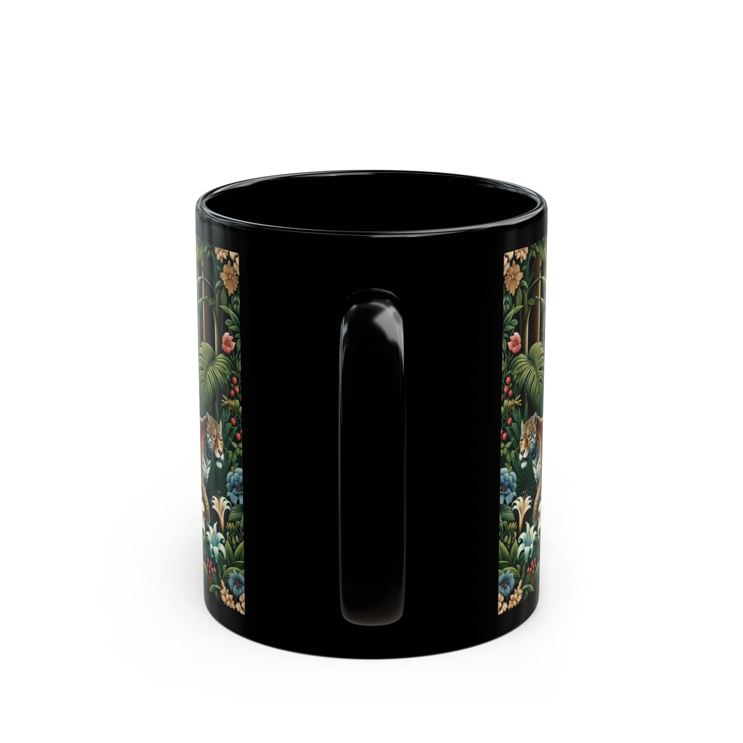 Black Coffee Mug - Rainforest Big Cats