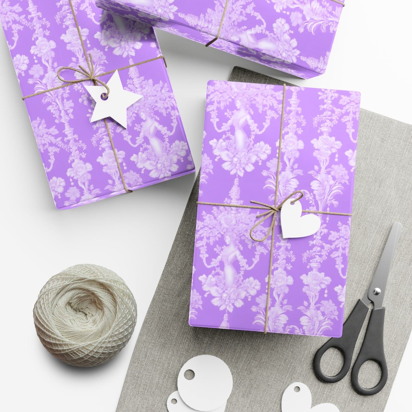 Gift Wrap Papers, Pearl Lady Toile / Purple, 3 Sizes