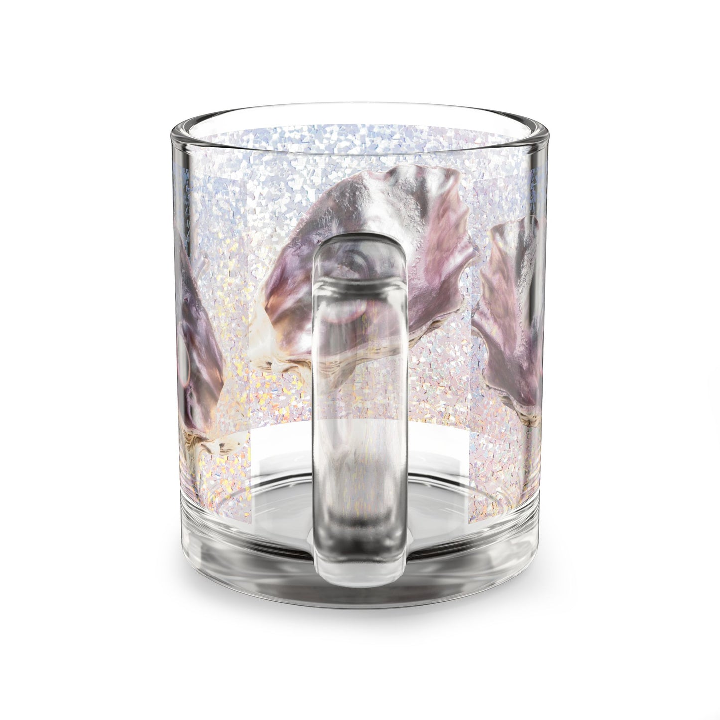 Tropical Glass Mug - 10oz Coffee Cup / Disco Lavender Pearl