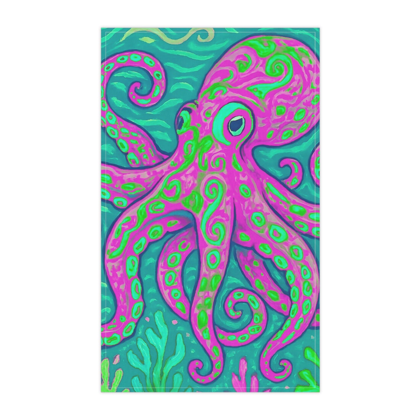Tropical Tea Towels – Paradise Kitchen Decor / Purple Kraken Joe